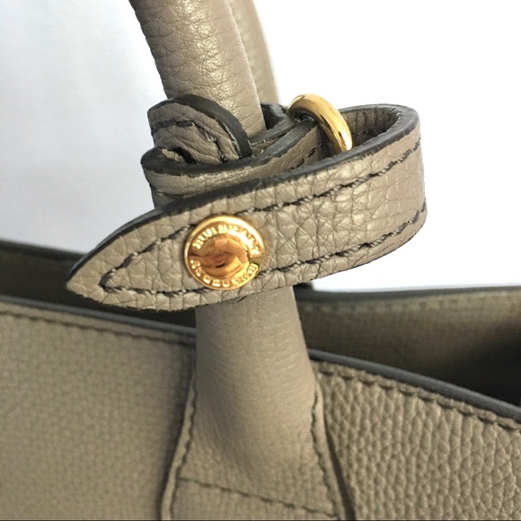 Burberry grey leather banner designer medium tote bag - Picture 7 of 13